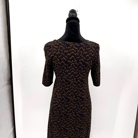 Ann Taylor Sweater Dress Womens‎ XS Knit Dress Abstract Midi Old Money Dark Prep - Picture 8 of 8